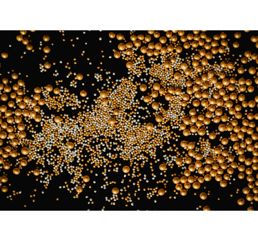 Cushion texture and golden spheres 3d mural wallpaper - TenStickers