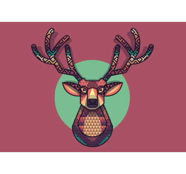 Animal wall mural geometric deer head - TenStickers