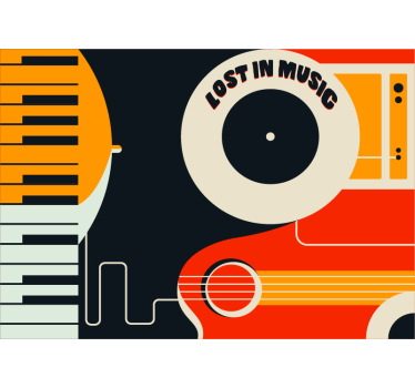 Piano retro design music mural - TenStickers
