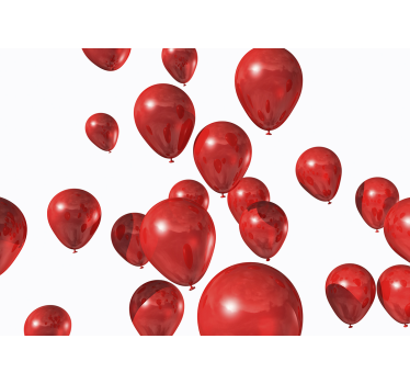 Red balloons floating Children Wall Murals - TenStickers