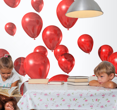 Red balloons floating Children Wall Murals - TenStickers