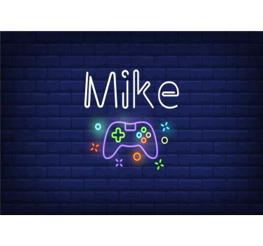 Console controller with neon lights custom wall mural - TenStickers
