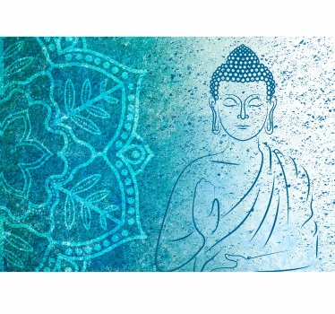 Buddha blue mandala murals - TenStickers