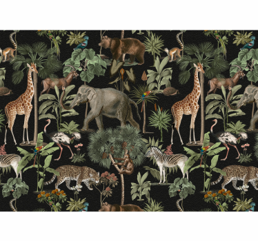 Master bedroom mural jungle wildlife adventure - TenStickers