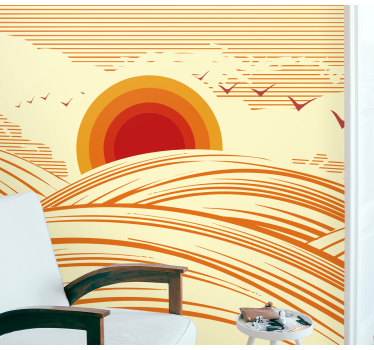 70's landscape vintage mural - TenStickers