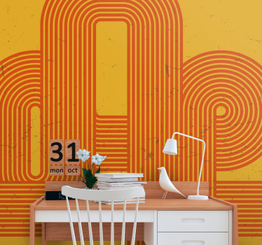 70s' style striped abstract mural - TenStickers