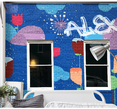 Abstract and coloured wall abstract mural - TenStickers