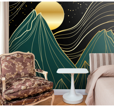 Abstract mountain mural - TenStickers