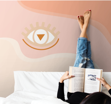 Abstract wall mural featuring stylized eye design - TenStickers