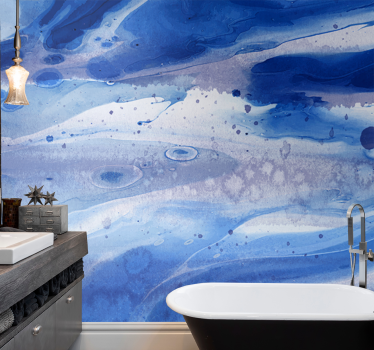 Abstract wall mural ocean wave designs - TenStickers