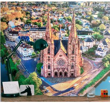 Aerial View Cathedral city wall mural - TenStickers