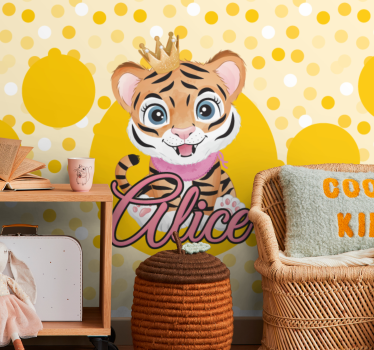 Animal wall mural cute tiger character - TenStickers