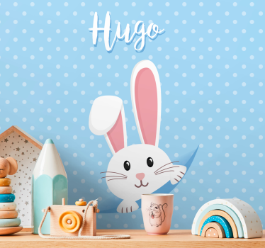 Animal wall mural happy bunny design - TenStickers