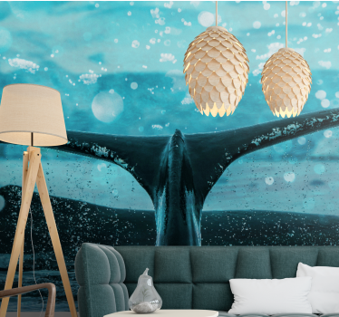 Animal wall mural whale fluke splash - TenStickers