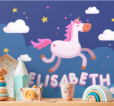 Animal wall mural whimsical unicorn dreamscape - TenStickers
