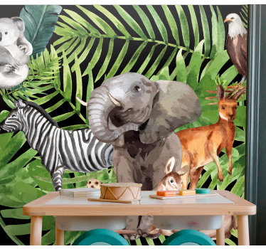 Animals kingdom mural wallpaper - TenStickers