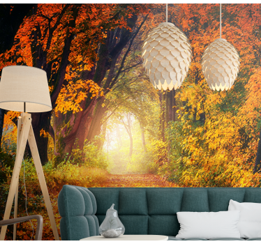 Autumn colorful forest mural wallpaper - TenStickers