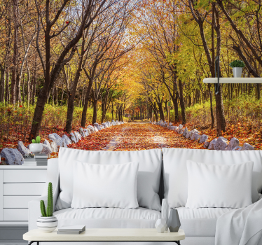 Autumn tree landscape wall mural - TenStickers
