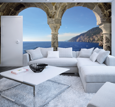 Beach Arches 3D Mural Wallpaper - TenStickers