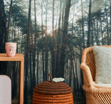 Beautiful pinewood forest mural wallpaper - TenStickers