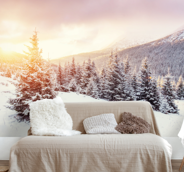 Snowy Mountain mountain mural - TenStickers