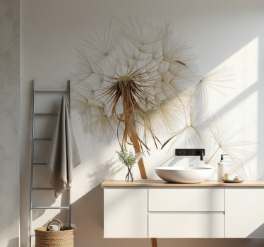 Big dandelion bathroom mural - TenStickers