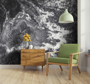 black and white stones living room mural - TenStickers