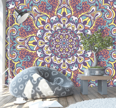 Blue Mandala Wall Mural - TenStickers