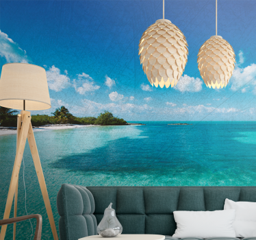 Blue tropical paradise nature murals - TenStickers