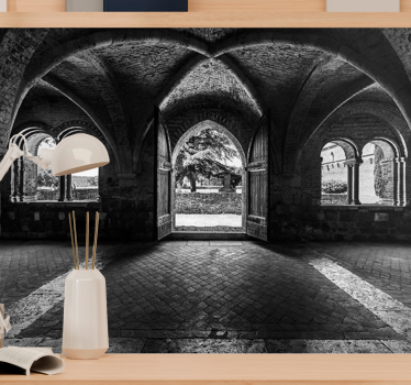 Brick wall optical illusion 3d mural wallpaper - TenStickers