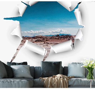 Broken wall cartoon with image custom murals - TenStickers