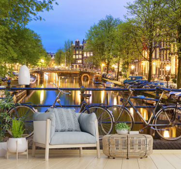 Canal Amsterdam mural wallpaper - TenStickers