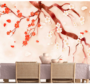 Cherry Blossom Bough flower mural - TenStickers