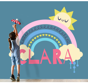 Children wall mural joyful rainbow design - TenStickers