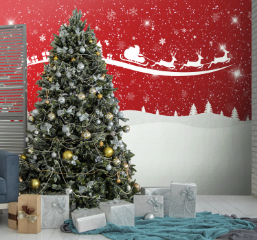 Christmas wave wall mural - TenStickers