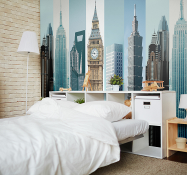 City buildings mural wallpaper - TenStickers