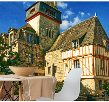 City wall mural historic french architecture - TenStickers