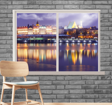 City wall mural urban night illumination - TenStickers