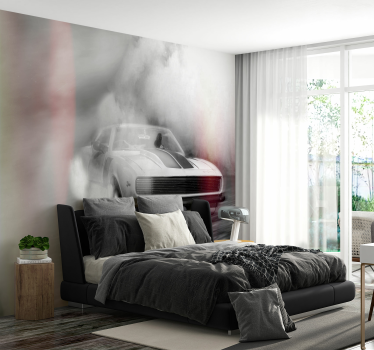 Classic Car Drift vehicle mural - TenStickers