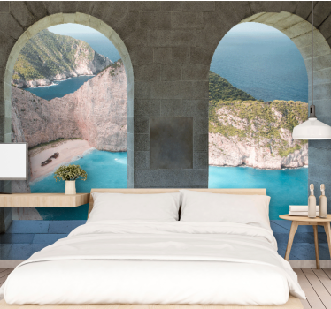 Coastal view arch landscape mural wallpaper - TenStickers