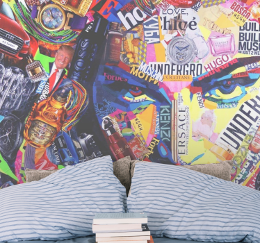 Collage art woman wall mural - TenStickers