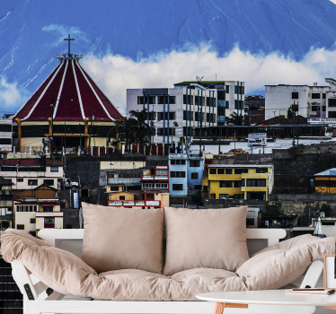 Colorful Ecuador houses mural wallpaper - TenStickers