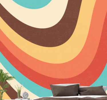 Colourful vintage lines wall murals for teenage bedrooms - TenStickers
