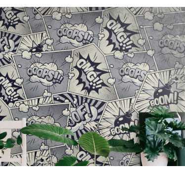 Comic Sound Effects graffiti wall mural - TenStickers