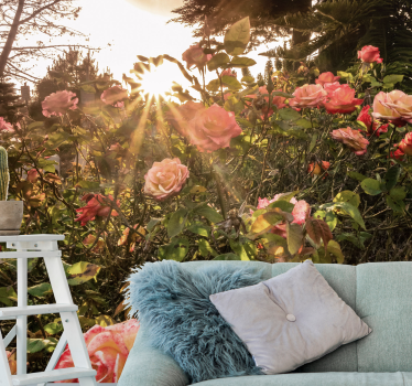 "Cottagecore" floral evening flower mural - TenStickers