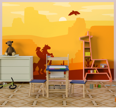 Cowboy Landscape landscape wall mural - TenStickers
