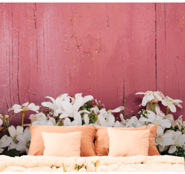Daisy flowers on old wooden plank mural wallpaper - TenStickers