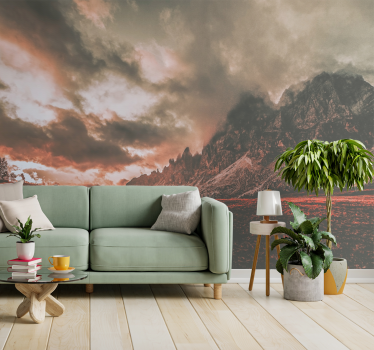 Dramatic mountain scenery landscape mural wallpaper - TenStickers