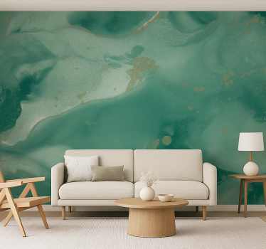 Esmerald marble swirls mural for living room - TenStickers