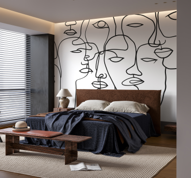 Face pattern abstract wall mural - TenStickers